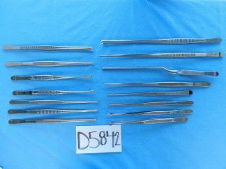 D5842 V. Mueller Codman Jarit Surgical Forceps Lot of 15 Approx 23-36cm