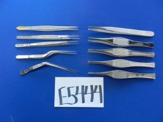 E5444 Aesculap Pilling V. Mueller Lot of 10 Bayonet & Straight Forceps 16-18cm